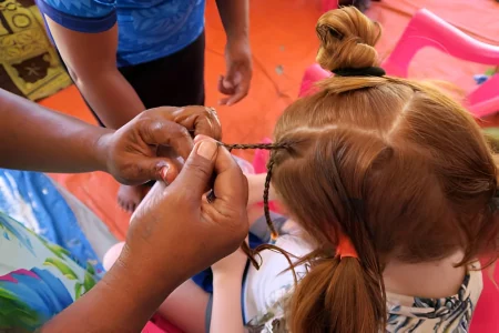 Hair Braiding at Natadola beach