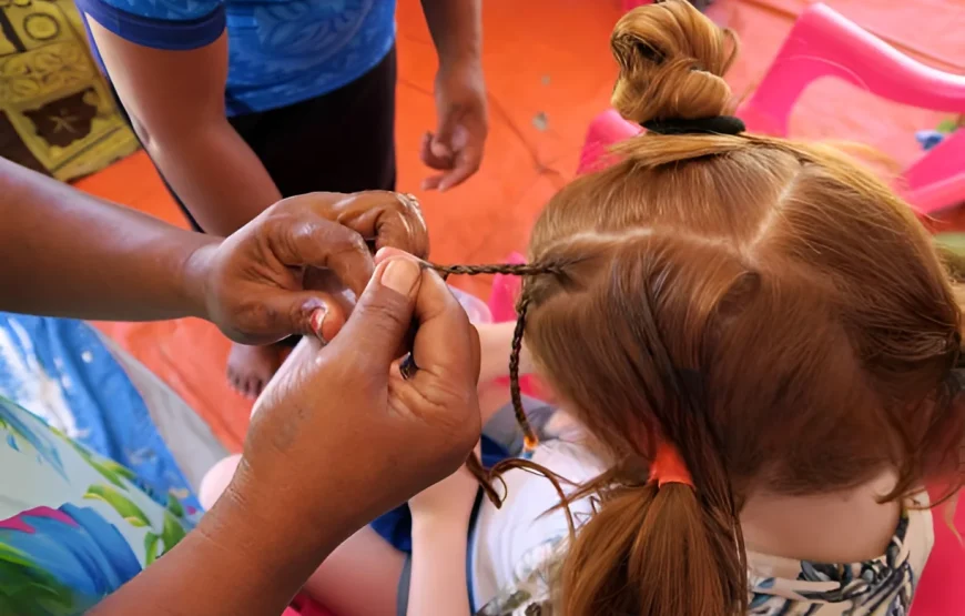 Hair Braiding at Natadola beach
