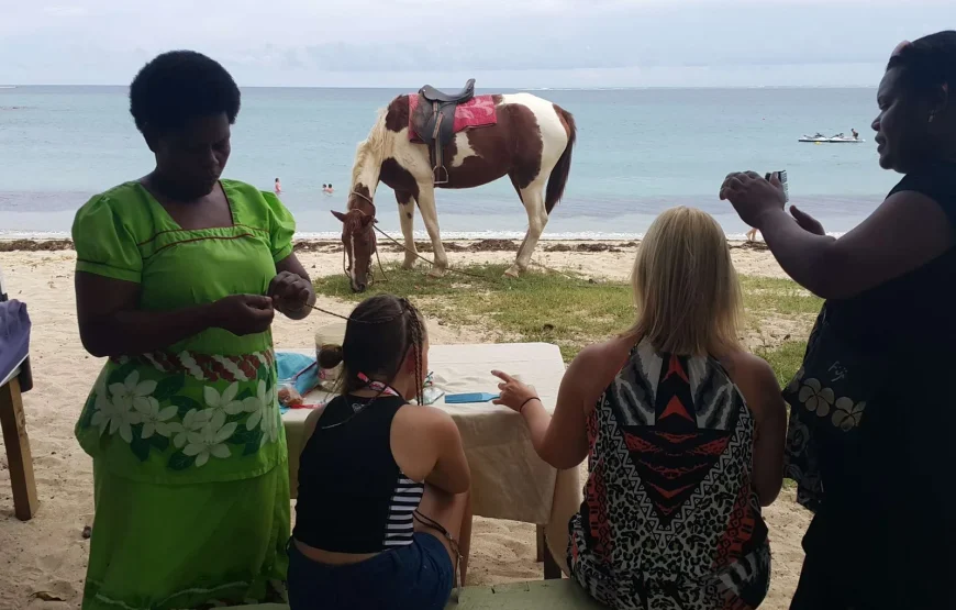 Hair Braiding at Natadola beach